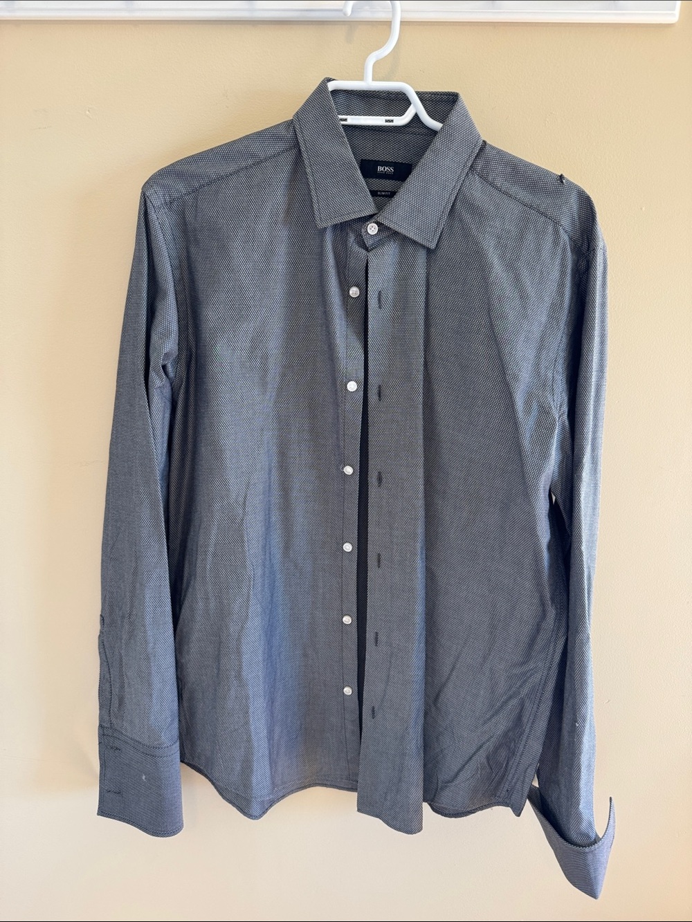 Hugo Boss Men's Charcoal Gray Dress Shirt